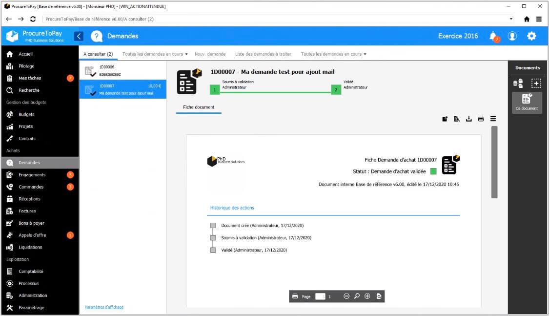 Procure To Pay by PhD Business Solutions - La demande d'achats Procure To Pay by PhD Business Solutions - La demande d'achats